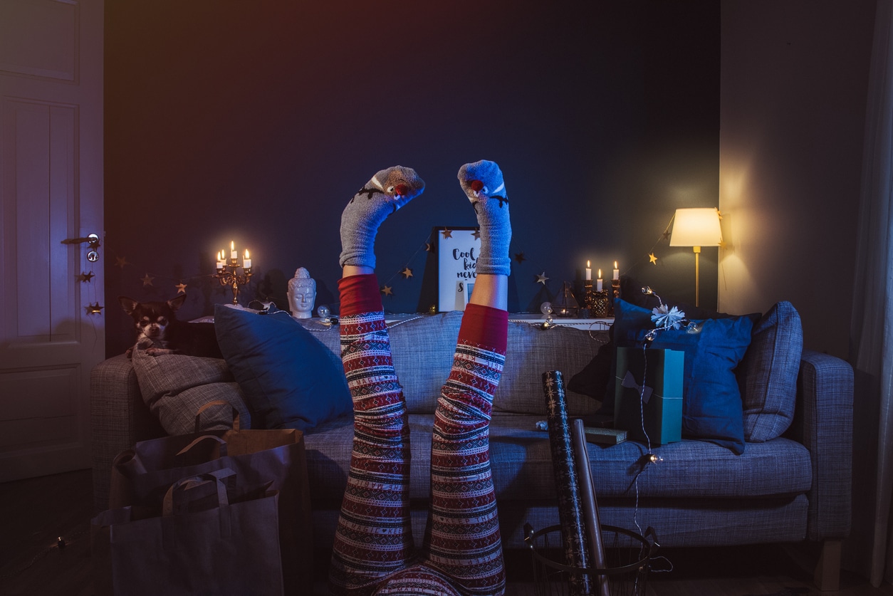 Christmas woman at home given up How to Cope with Common Holiday Emergencies