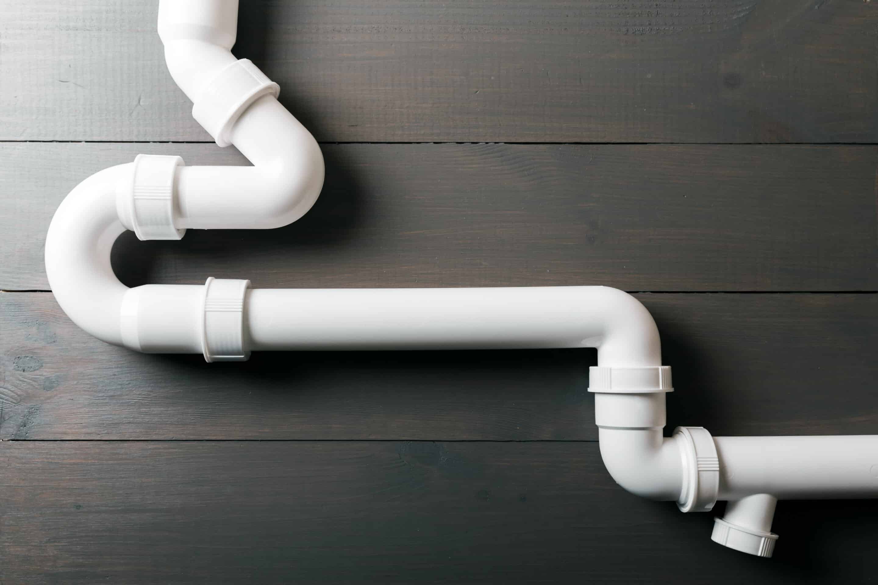 white PVC drain pipe