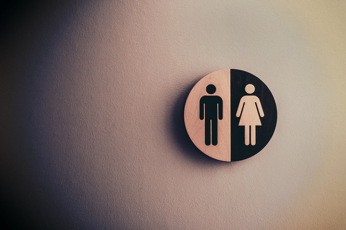 Photo of girls/boys bathroom sign