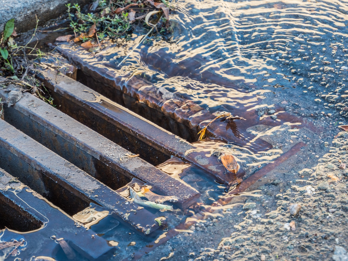 Storm Drain/Catch Basin filling with water